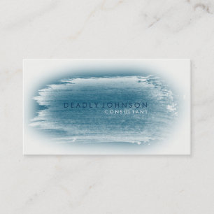 Carte De Visite Bleu simple élégant d'éclaboussure d'aquarelle