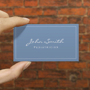 Carte de visite bleu simple simple de pédiatre