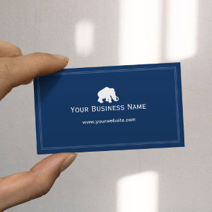 Carte de visite bleu simple simple d'éléphant