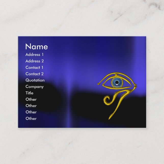Carte De Visite BLEU TALISMAN MONOGRAS noir jaune rose (Devant)