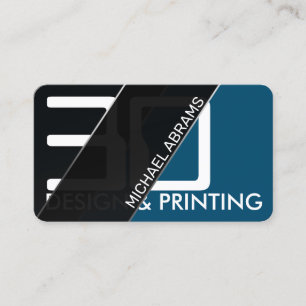 Carte de visite bleu transparent géométrique moder