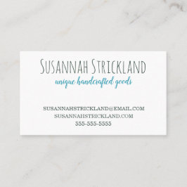 Carte De Visite Bleu tricoté de retour Handcrafted