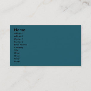 Carte De Visite bleu turquoise foncé turquoise