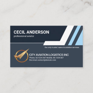 Carte De Visite Bleu vers le haut Stylisme Sky Lines Aviation Logi