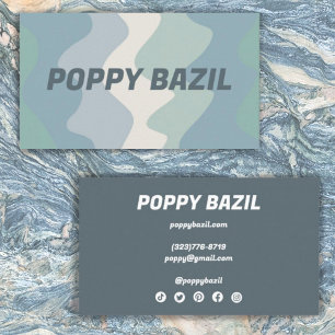 Carte De Visite Bleu vert gras minimaliste