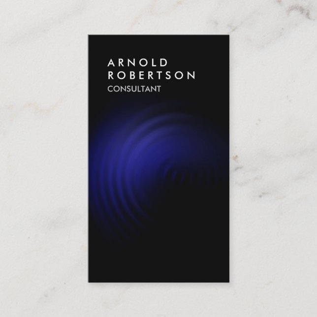 Carte De Visite Bleu Vertical Noir Qualité tendance (Devant)