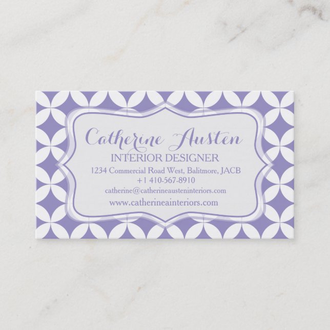 carte de visite bleu violet circulaire design d'in (Devant)
