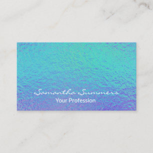 Carte De Visite Bleu Violet Iridescent Moderne Holographique