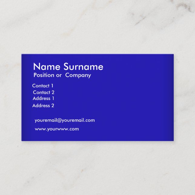 Carte de visite bleue (Devant)
