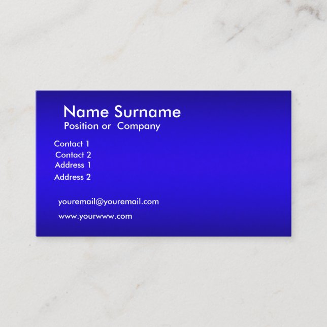 Carte de visite bleue (Devant)