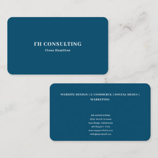 Carte de visite bleue minimaliste moderne