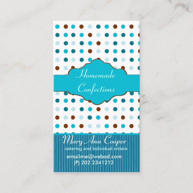 Carte De Visite Bleus layette de bonbon (Devant)