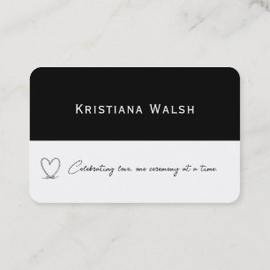 Carte De Visite Bloc célébrant le mariage noir et blanc