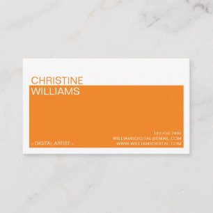 Carte De Visite Bloc coloré par minimaliste orange