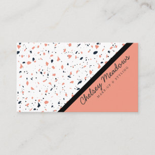 Carte De Visite Bloc de couleur géométrique moderne Terrazzo