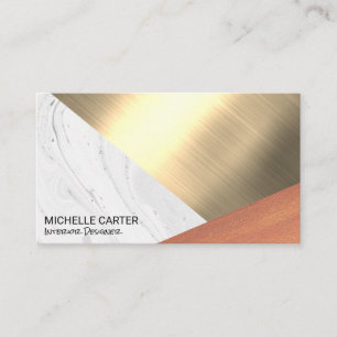 Carte De Visite Bloc de couleur   Métal   Bois