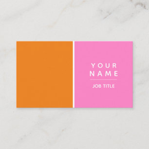 Carte De Visite Bloc de couleur rose et orange minimaliste moderne