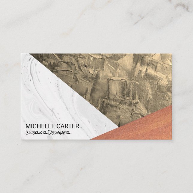 Carte De Visite Bloc de couleur | Textures| Concepteur d'intérieur (Devant)