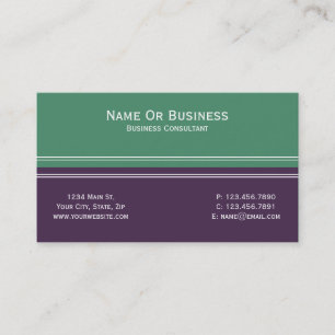 Carte De Visite Bloc de couleur violet Acai et vert de billard