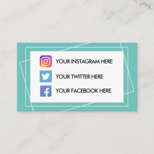Carte De Visite Bloc de couleurs géométrique Médias sociaux