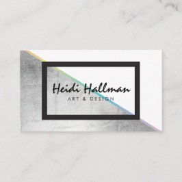 Carte De Visite Bloc de couleurs Holographique Tendance Gras Faux 