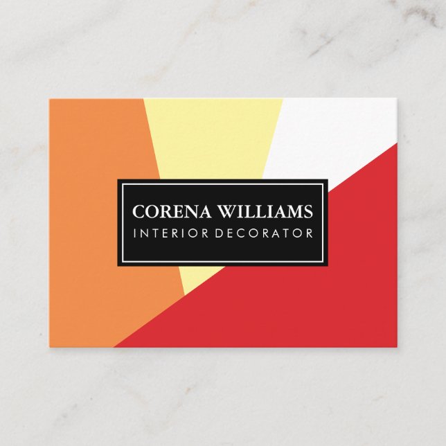 Carte De Visite Blocs de couleurs chatoyantes géométriques et élég (Devant)