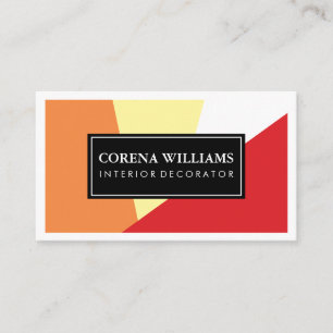 Carte De Visite Blocs de couleurs vives géométriques et élégants B