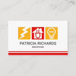 Carte De Visite Blocs d'icônes d'électricien créatif