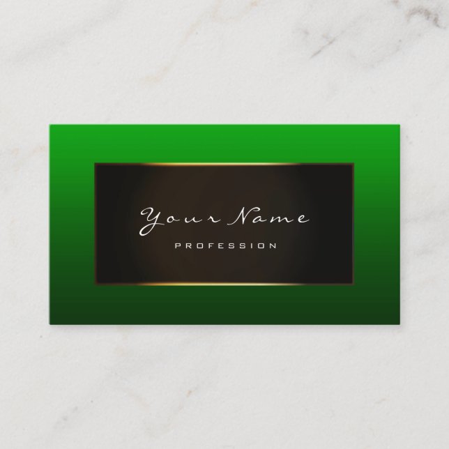 Carte De Visite Blogger De Mode Cadre Noir Moss Deep Green (Devant)