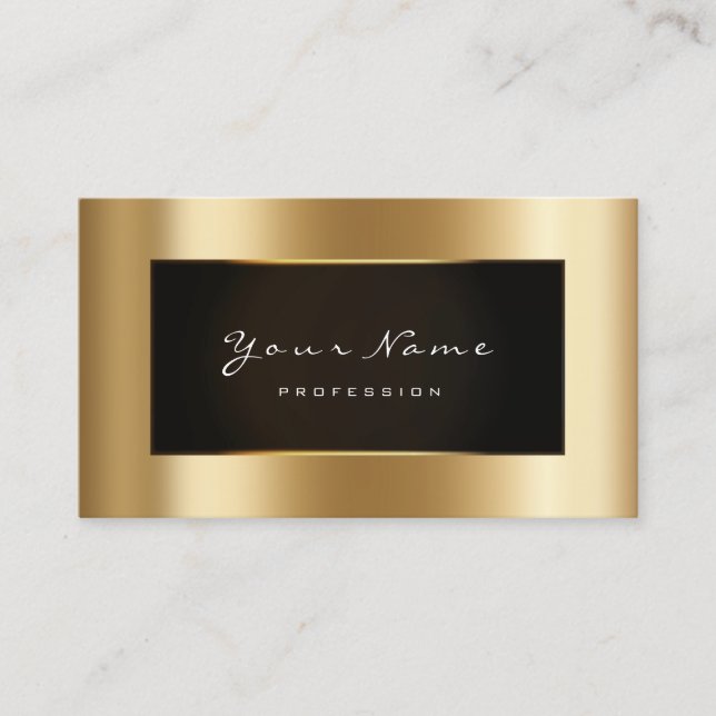 Carte De Visite Blogger de mode encadré Black Frame Gold Lux (Devant)