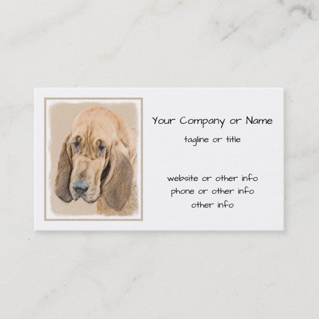 Carte De Visite Bloodhound Paining - Cute Original Dog Art (Devant)