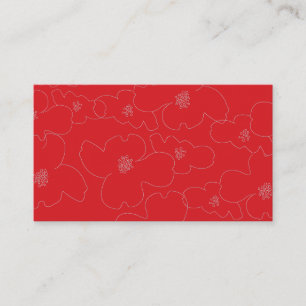 CARTE DE VISITE BLOSSOMS ABSTRAITS ROUGE/BLANC