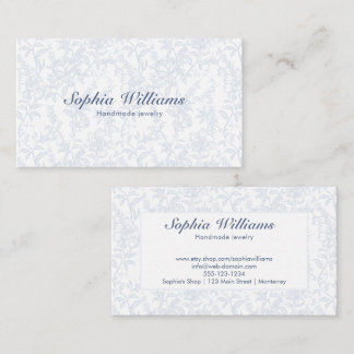 Carte De Visite Blue And White Chinoiserie Floral Romantic Vintage