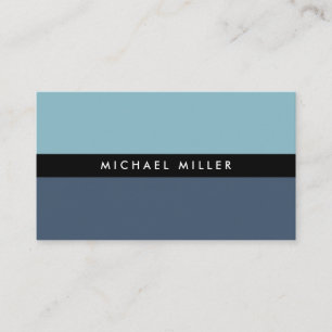 Carte De Visite Blue black stripe simple smart masculine minimal