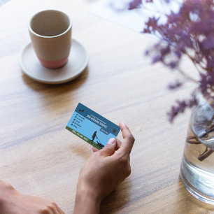 Carte De Visite Blue Dog Walking  