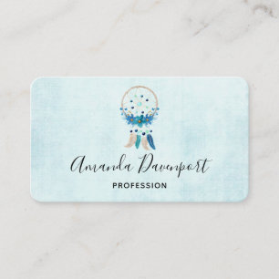 Carte De Visite Blue Dreamcatcher Design Boho élégant