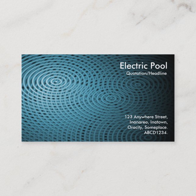 Carte De Visite Blue Electric Pool 010 (Devant)