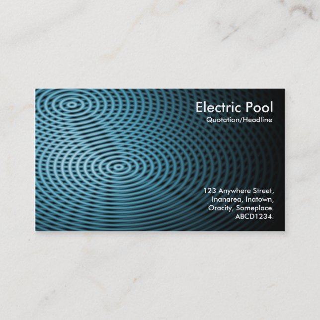 Carte De Visite Blue Electric Pool 02 (Devant)