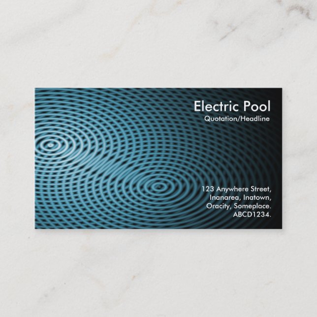 Carte De Visite Blue Electric Pool 03 (Devant)