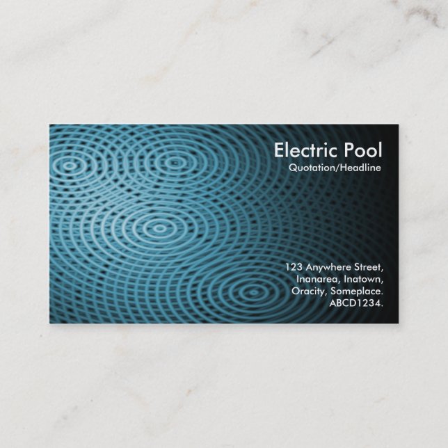 Carte De Visite Blue Electric Pool 06 (Devant)
