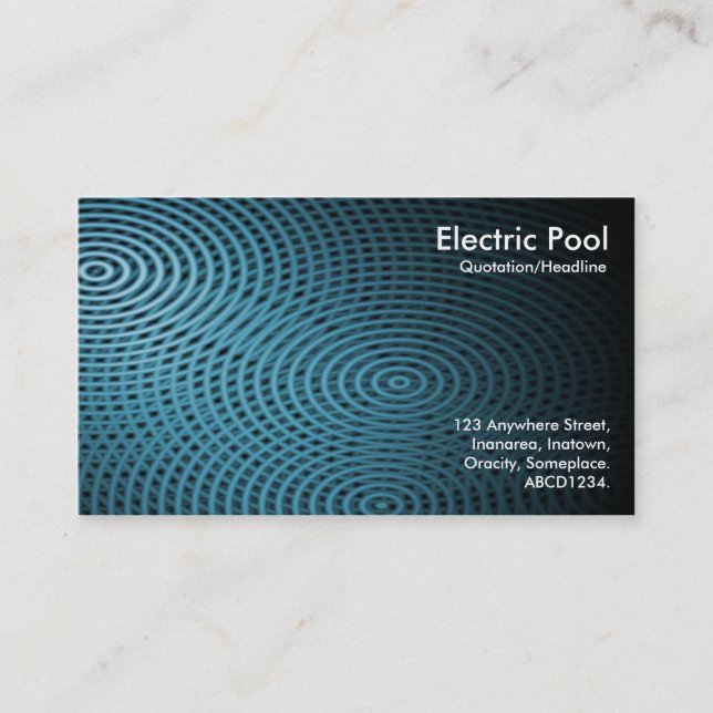 Carte De Visite Blue Electric Pool 09 (Devant)