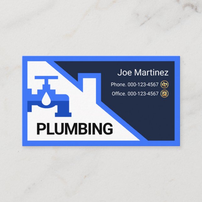 Carte De Visite Blue Faucet Rooftop Building Frame (Devant)