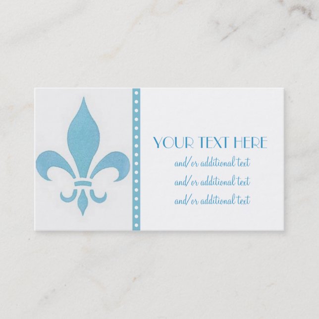 Carte De Visite Blue Fleur De Lis (Devant)