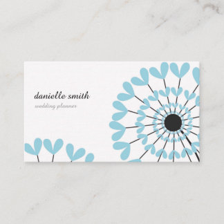 Carte De Visite Blue flowers dandelions feminine elegant minimal