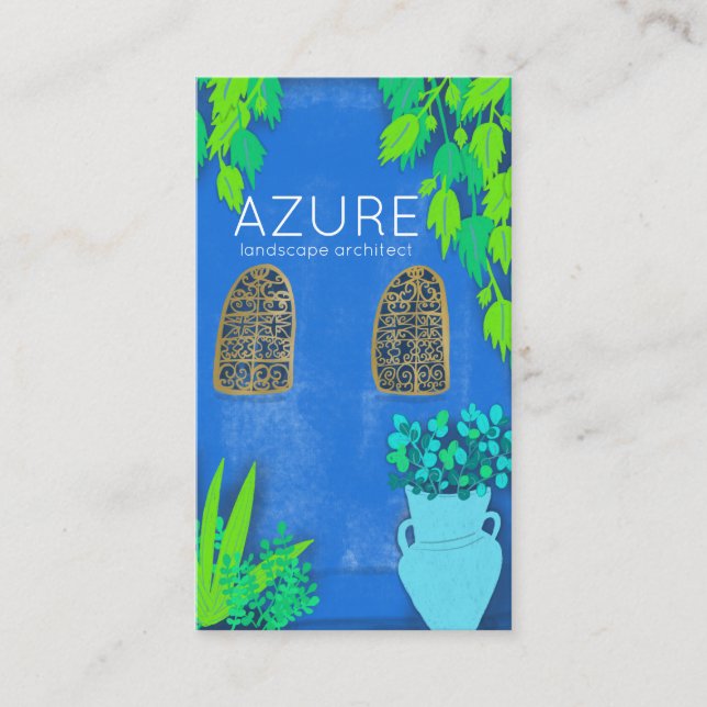 Carte De Visite Blue Garden Florist Landscaper Architecte (Devant)