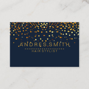 Carte De Visite Blue Gold Parties scintillant Faux Foil Confetti H
