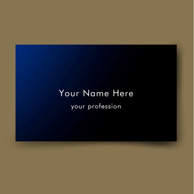 Carte De Visite Blue Gradient Modern Stylish Custom Professional (Personalize this simple stylish blue gradient professional business card template.
)