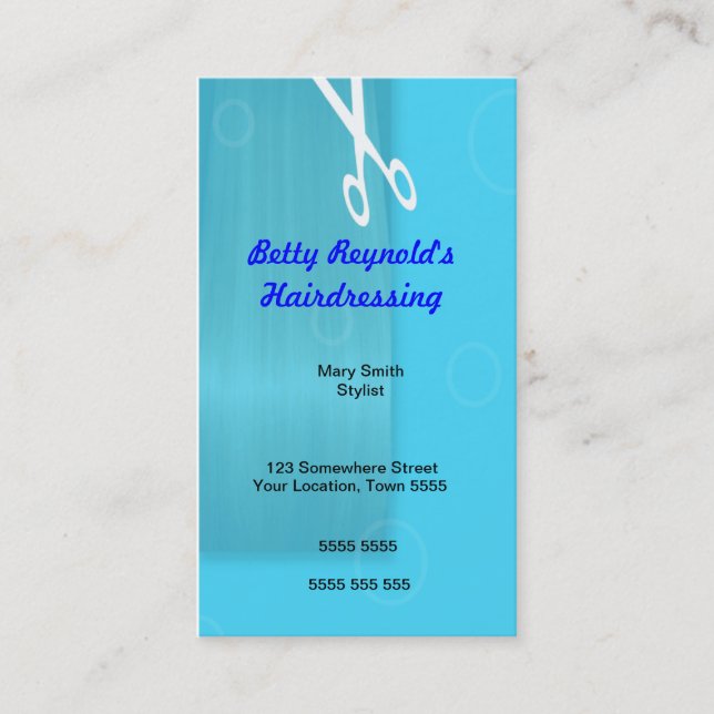 Carte de visite Blue Haidressing (Devant)