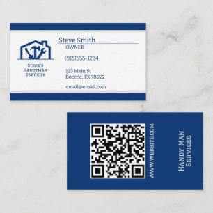 Carte De Visite Blue Handyman Réparation