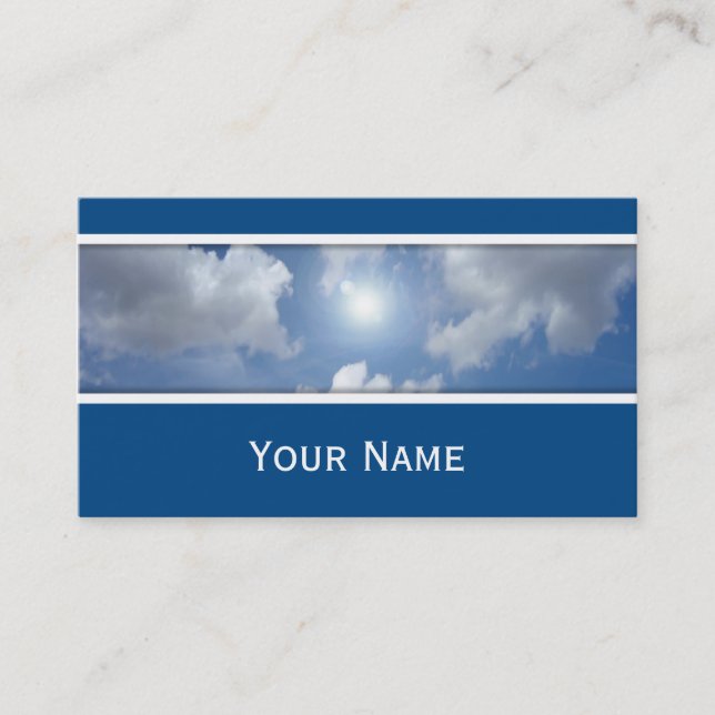 Carte De Visite Blue Heaven Nuages + votre texte (Devant)